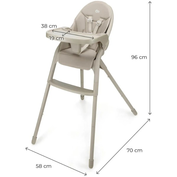 Фото - Стільчик для годування класичний Kinderkraft Dinnly Beige (KHDINN00BEG0000)